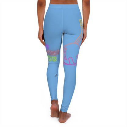 Women's Spandex Leggings: Bowling Lite Blue