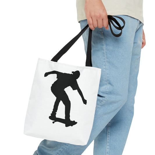 Tote Bag: Skateboarding White