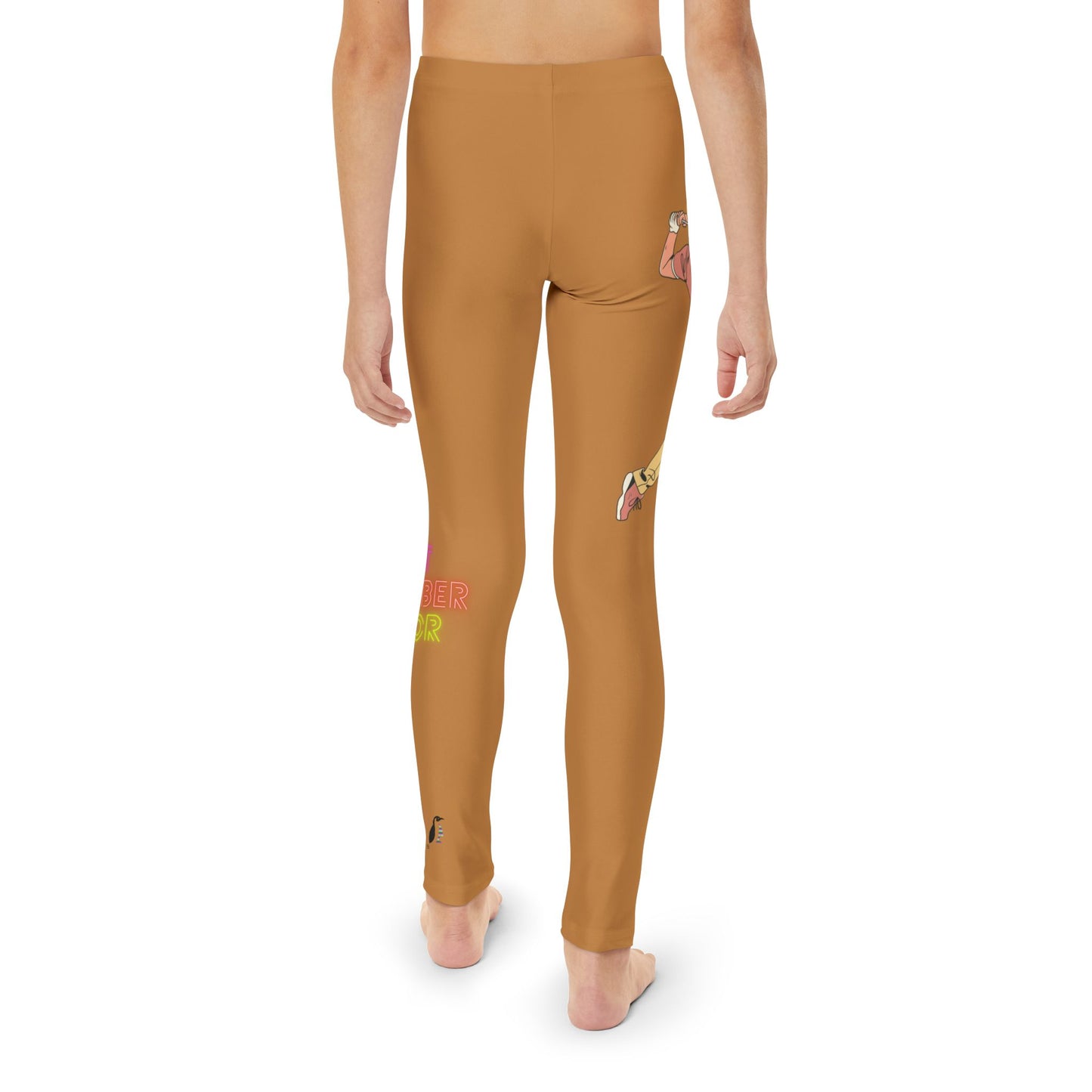 Youth Full-Length Leggings: Golf Lite Brown