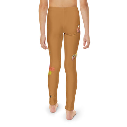 Youth Full-Length Leggings: Golf Lite Brown