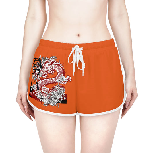 Women's Relaxed Shorts: Dragons Orange