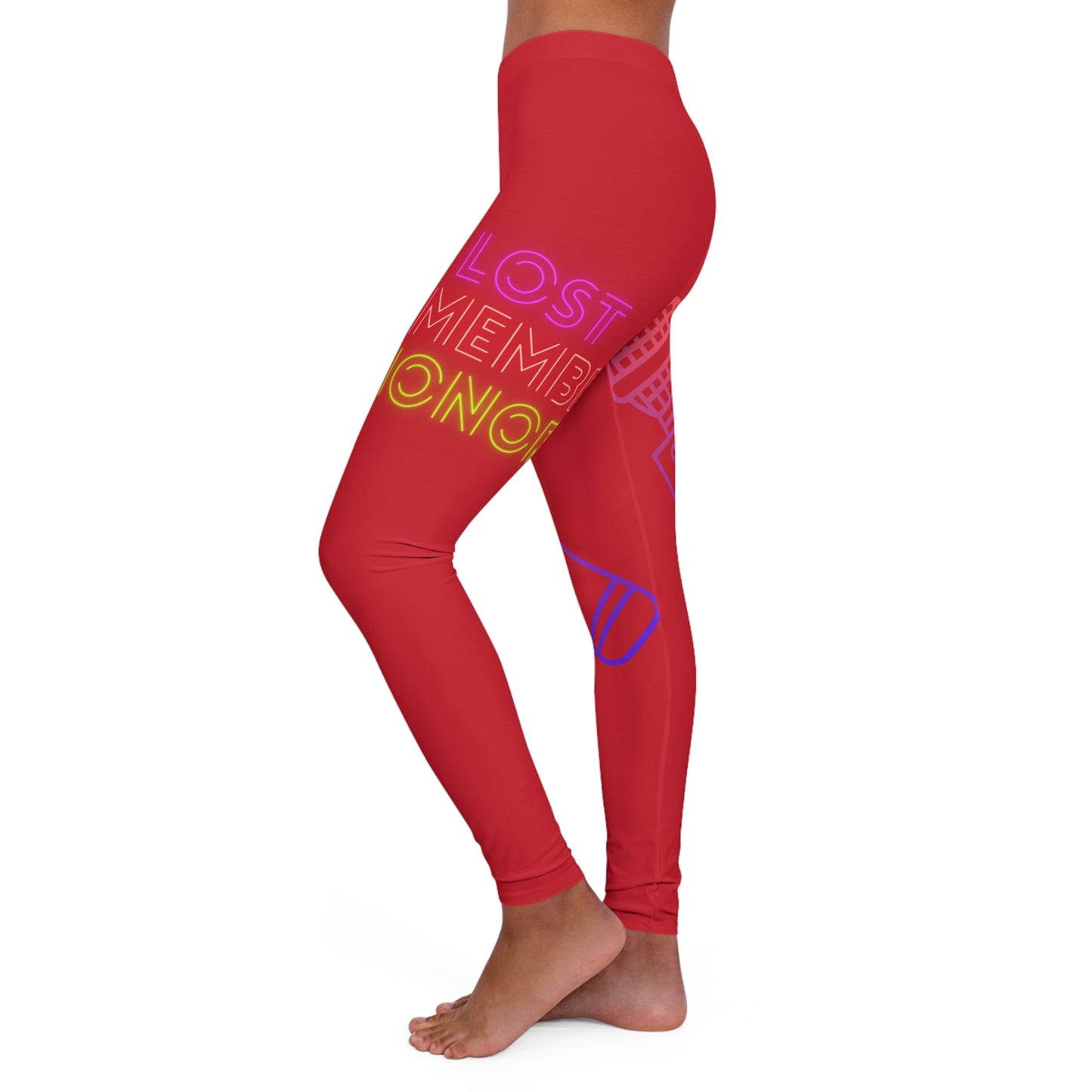 Women's Spandex Leggings: Music Dark Red