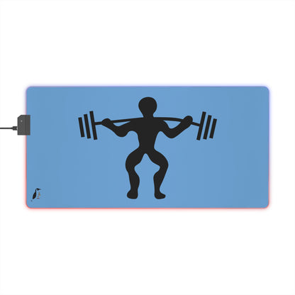 LED Gaming Mouse Pad: Weightlifting Lite Blue