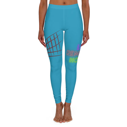 Women's Spandex Leggings: Volleyball Turquoise