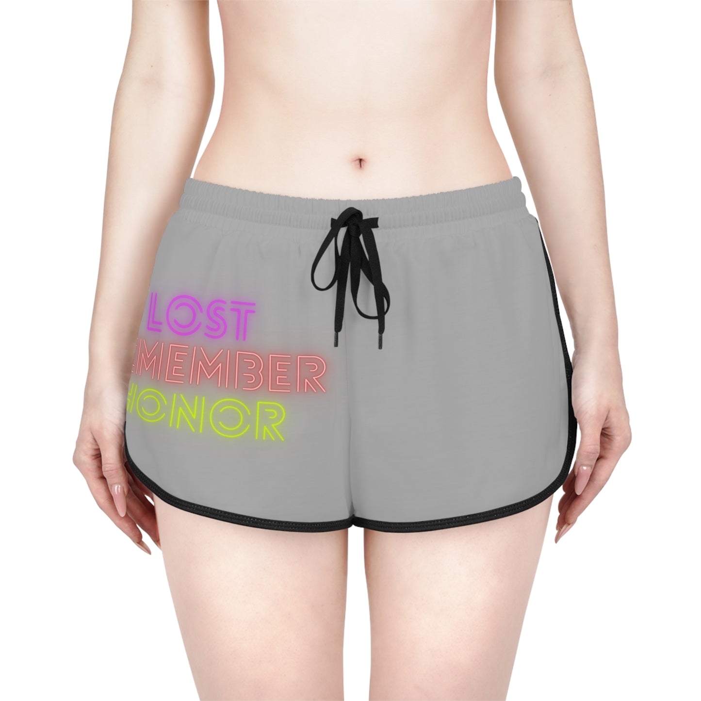 Women's Relaxed Shorts: Lost Remember Honor Lite Grey