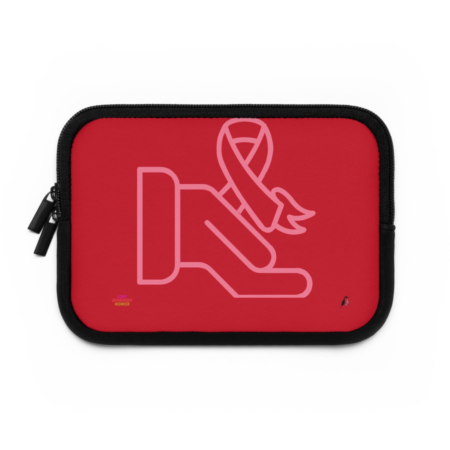 Laptop Sleeve: Fight Cancer Dark Red