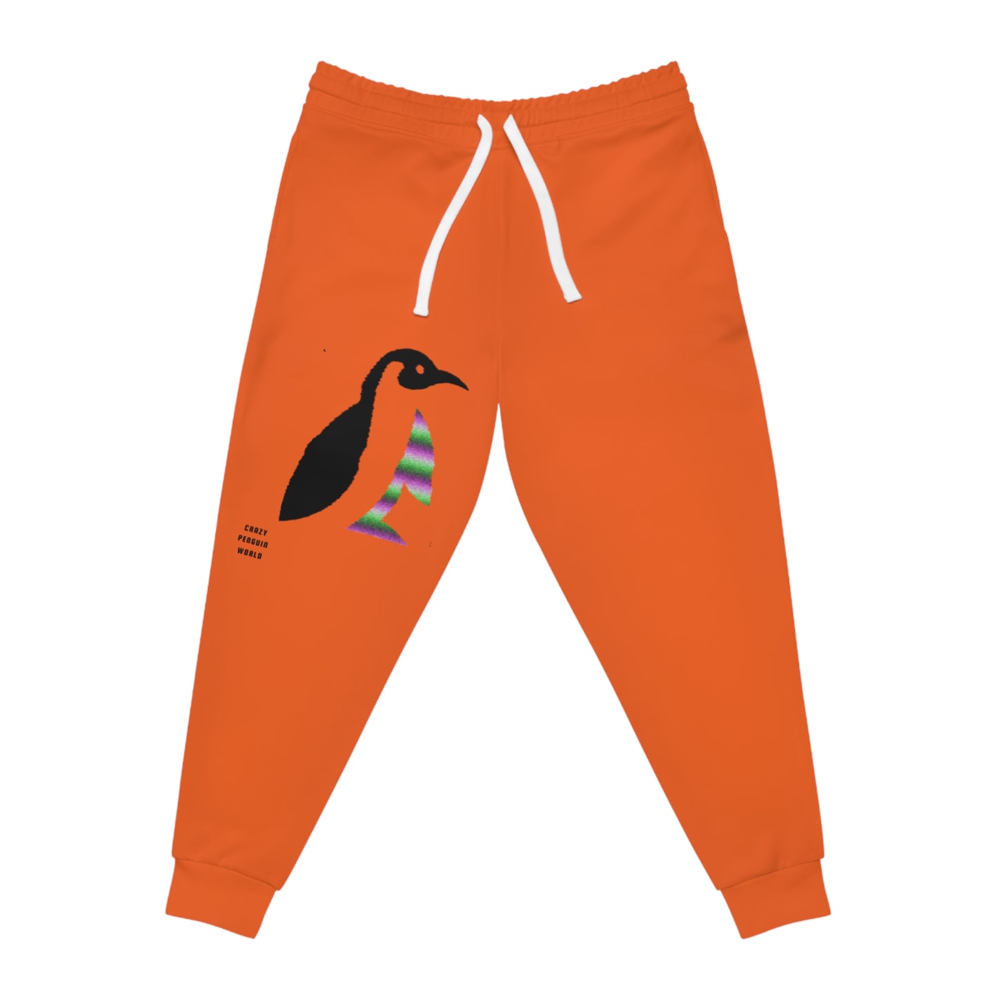 Athletic Joggers: Crazy Penguin World Logo Orange