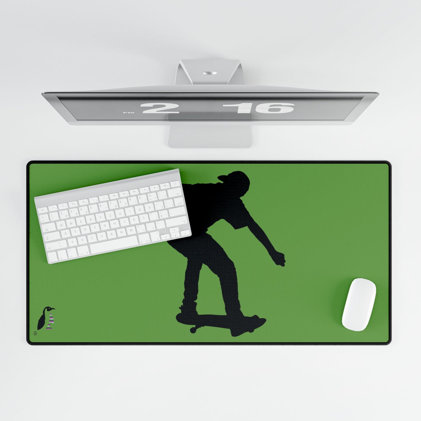 Desk Mats: Skateboarding Green