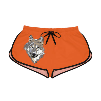 Women's Relaxed Shorts: Wolves Orange