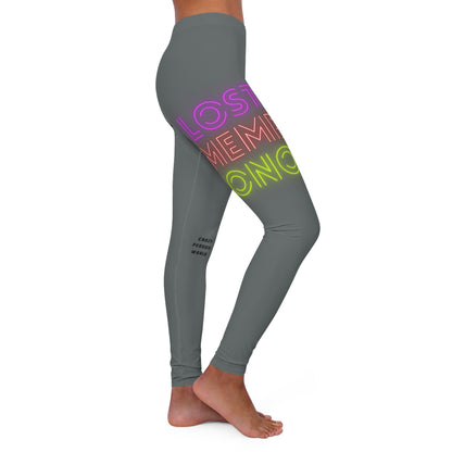 Women's Spandex Leggings: Lost Remember Honor Dark Grey