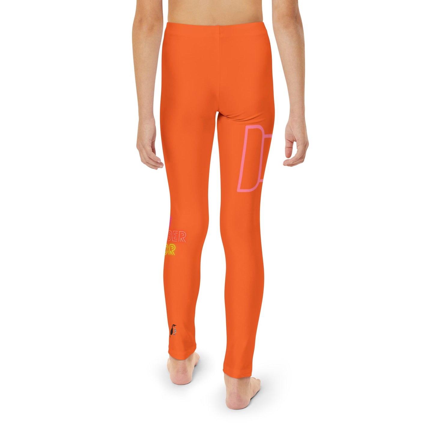 Youth Full-Length Leggings: Fight Cancer Orange