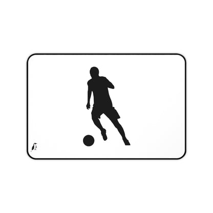 Desk Mat: Soccer White