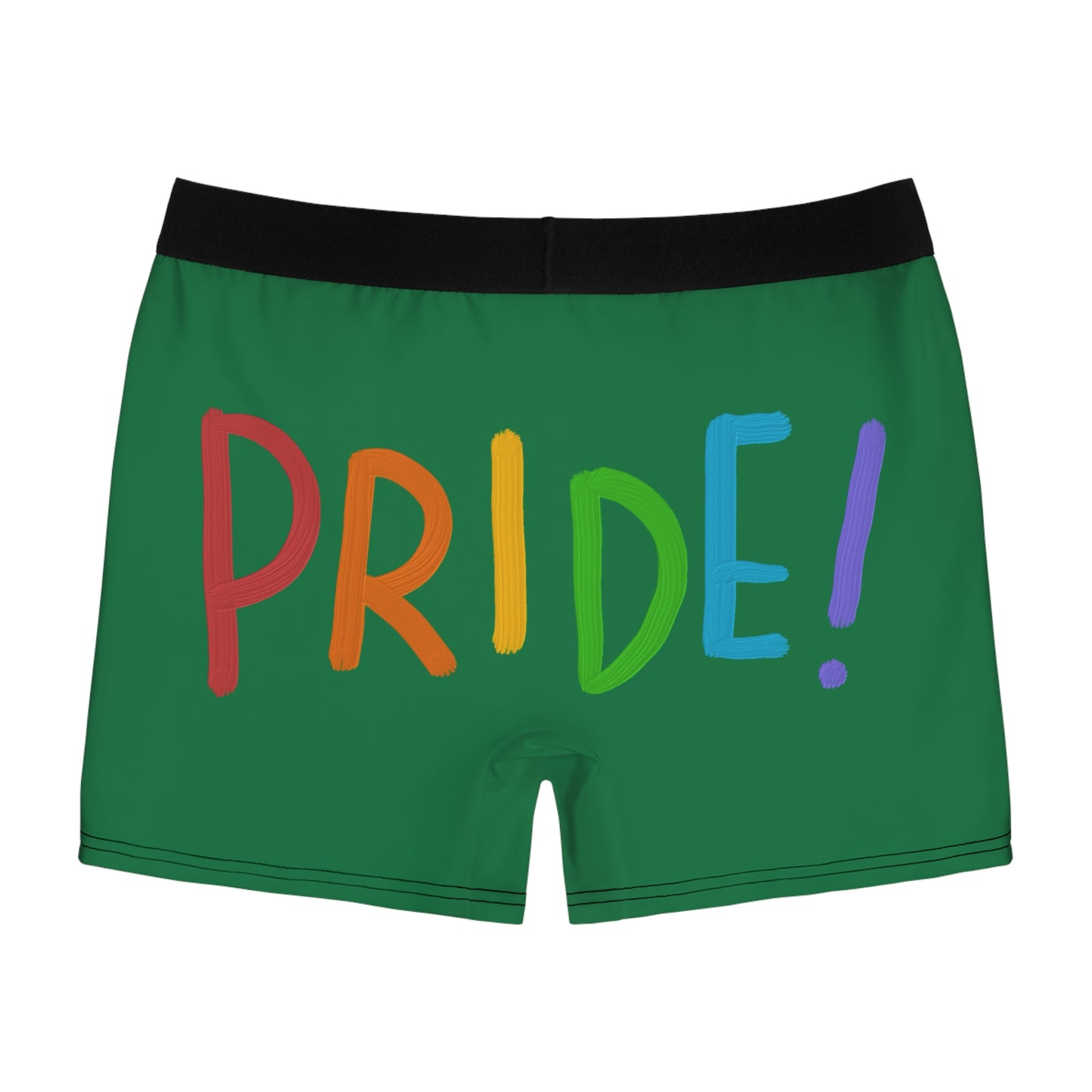 Men's Boxer Briefs: LGBTQ Pride Dark Green