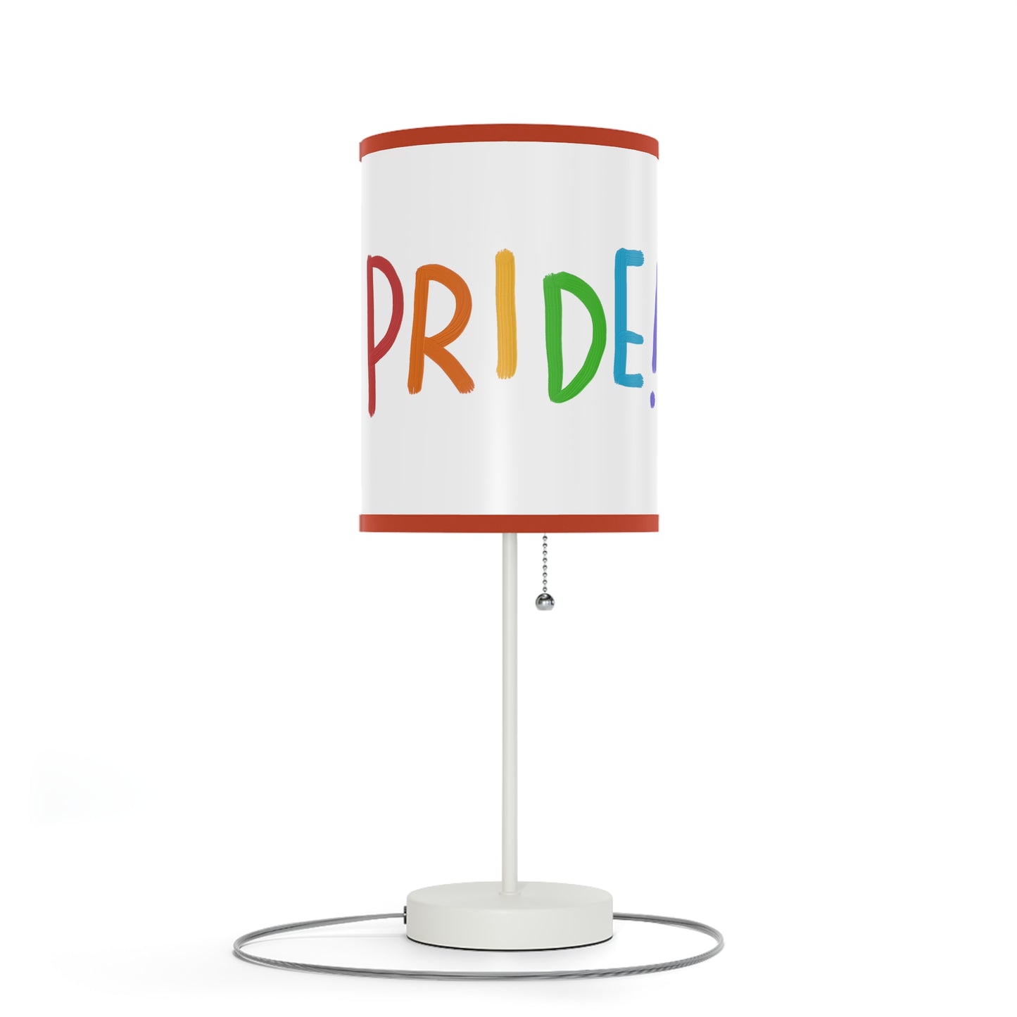 Lamp on a Stand, US|CA plug: LGBTQ Pride White