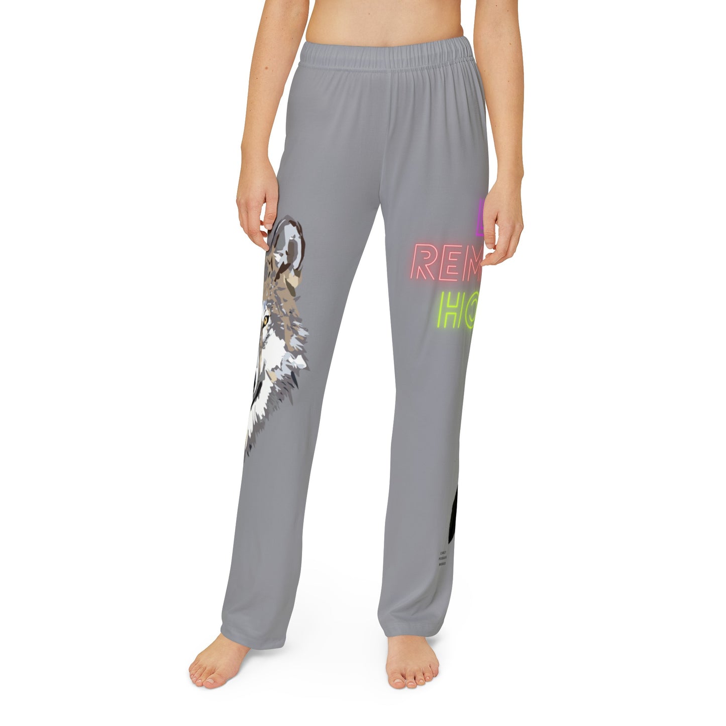 Kids Pajama Pants: Wolves Grey