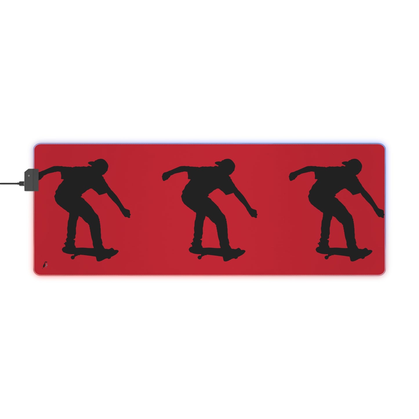 LED Gaming Mouse Pad: Skateboarding Dark Red