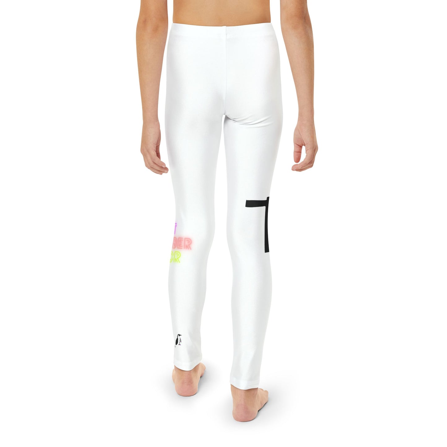 Youth Full-Length Leggings: Fishing White