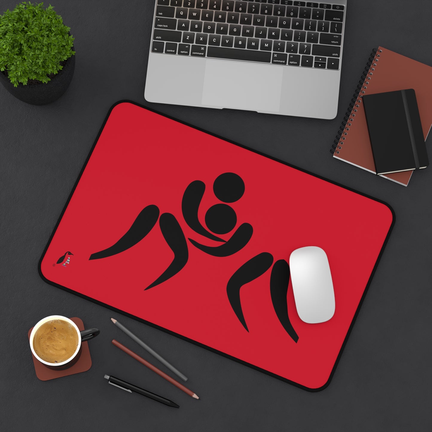 Desk Mat: Wrestling Dark Red