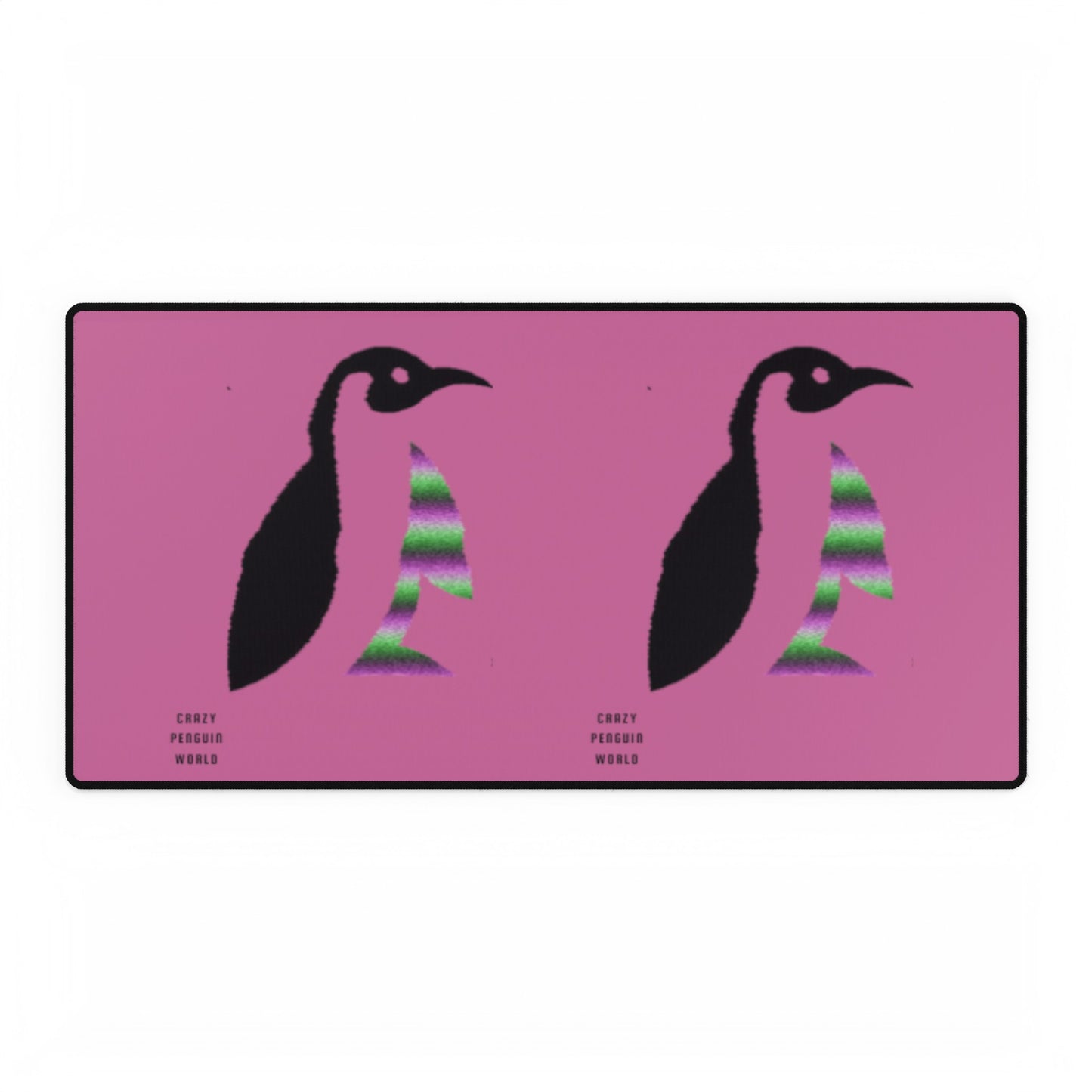 Desk Mats: Crazy Penguin World Logo Lite Pink