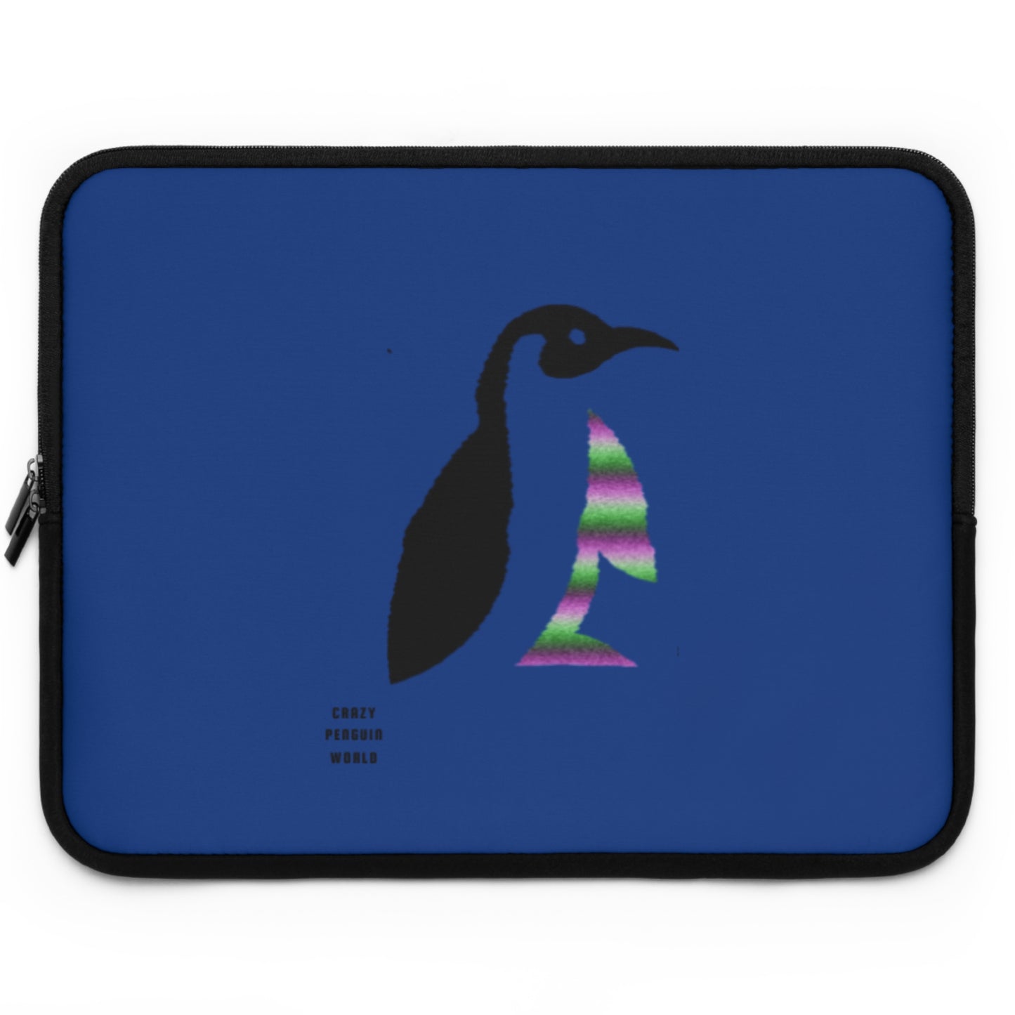 Laptop Sleeve: Crazy Penguin World Logo Dark Blue