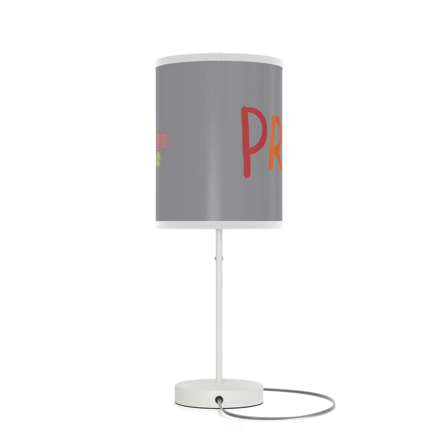 Lamp on a Stand, US|CA plug: LGBTQ Pride Grey