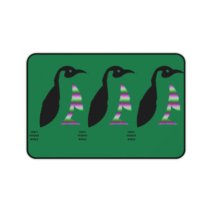 Desk Mat: Crazy Penguin World Logo Dark Green