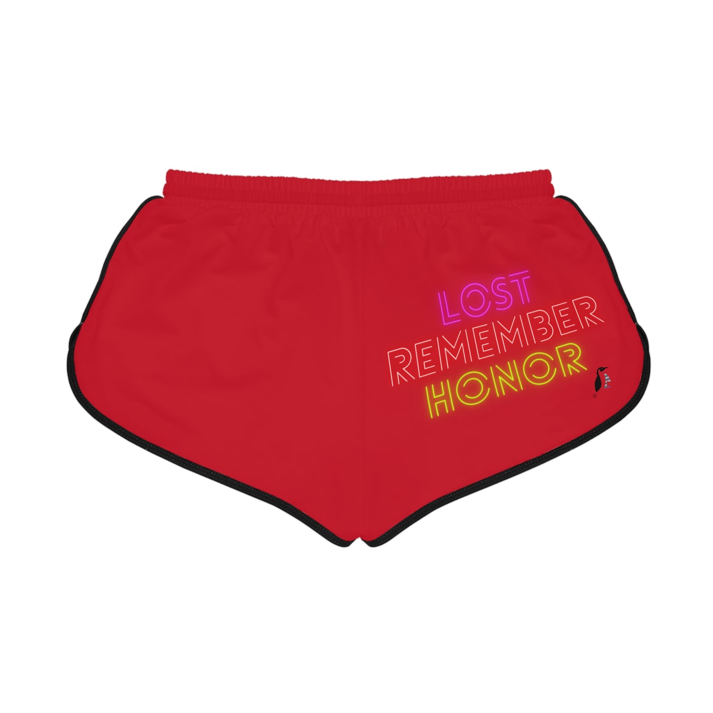 Women's Relaxed Shorts: Music Dark Red