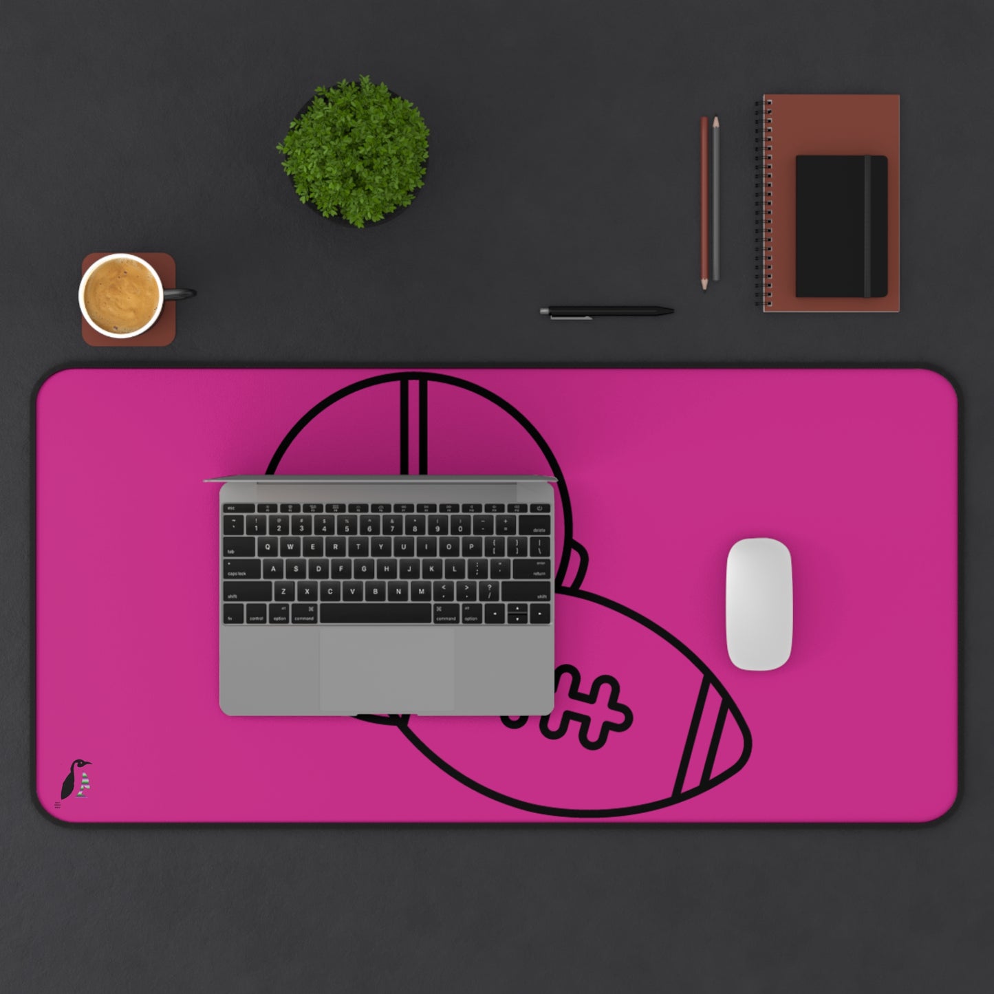 Desk Mat: Football Pink