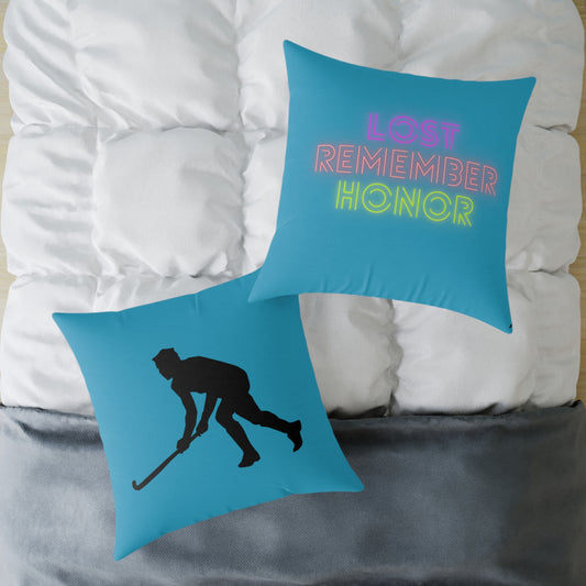 Spun Polyester Pillow: Hockey Turquoise