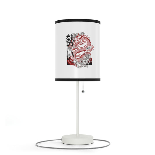 Lamp on a Stand, US|CA plug: Dragons White