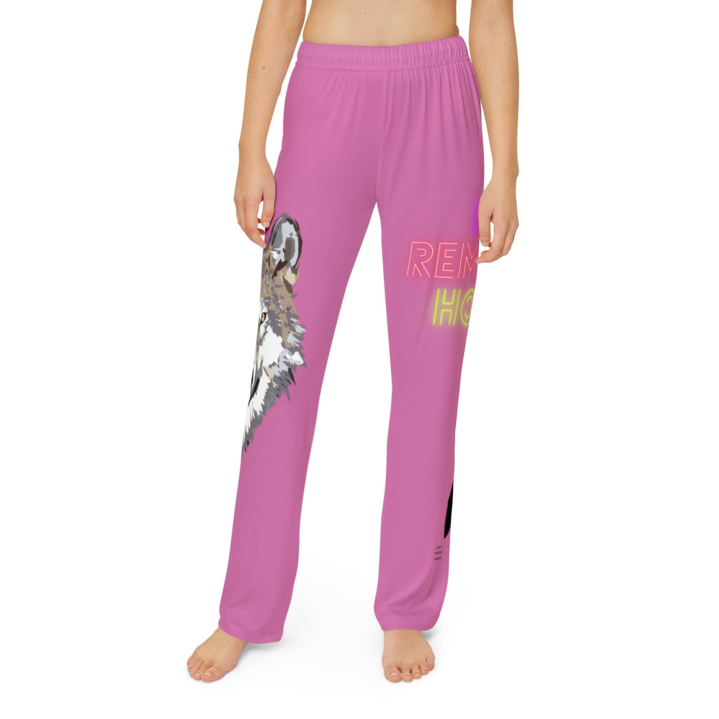 Kids Pajama Pants: Wolves Lite Pink