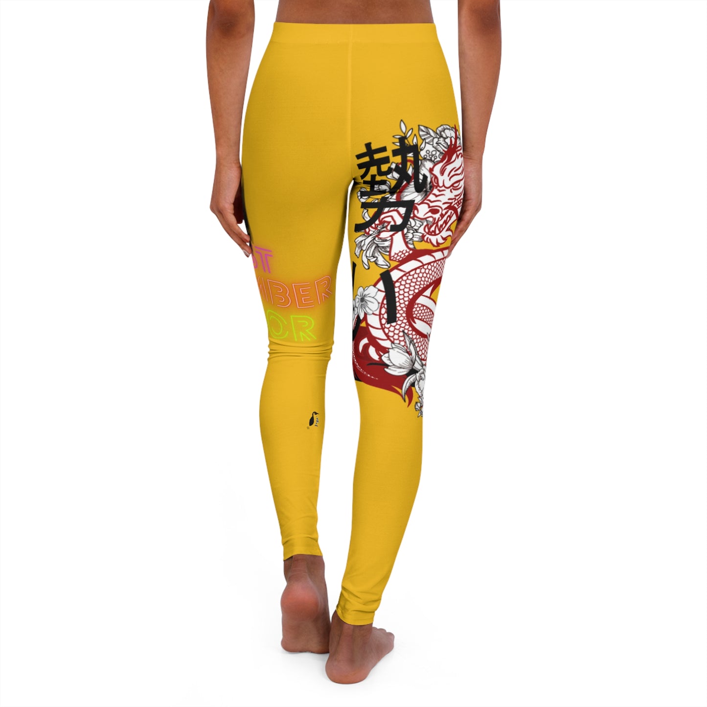 Women's Spandex Leggings: Dragons Yellow