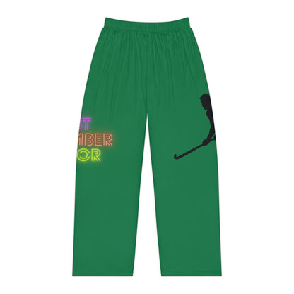 Pambabaeng Pajama Pants: Hockey Dark Green