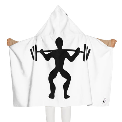 Youth Hooded Towel: Weightlifting White