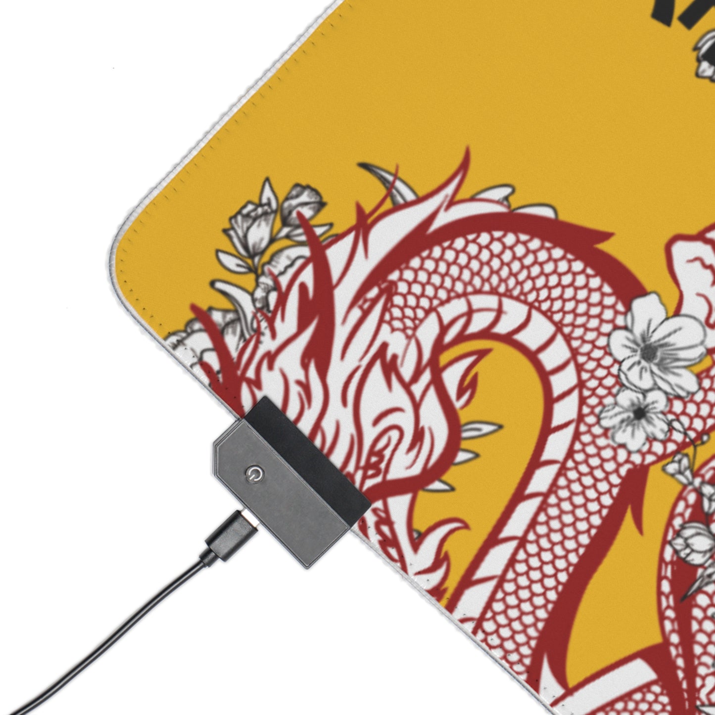 LED Gaming Mouse Pad: Dragons Yellow