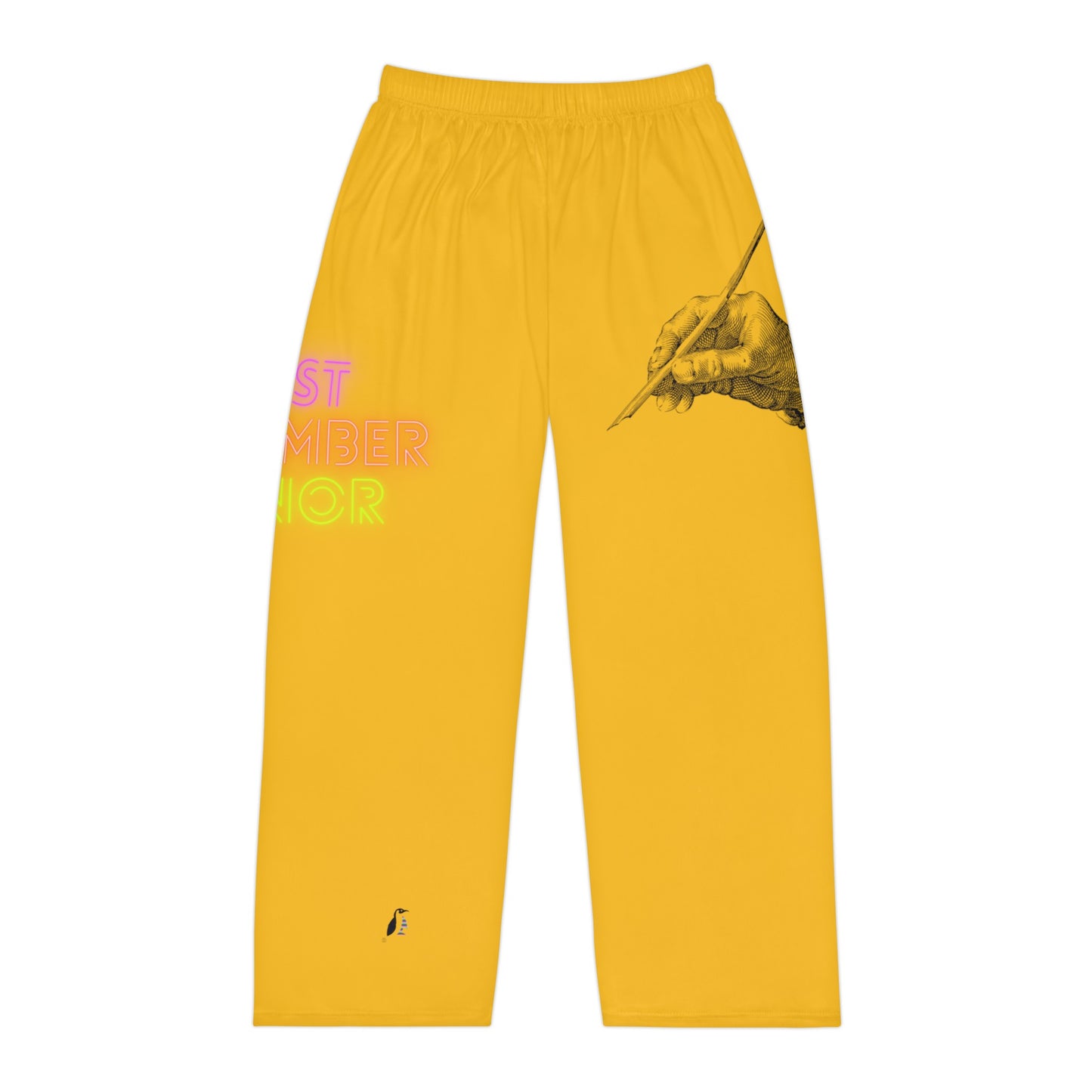 Men's Pajama Pants: Writing Yellow