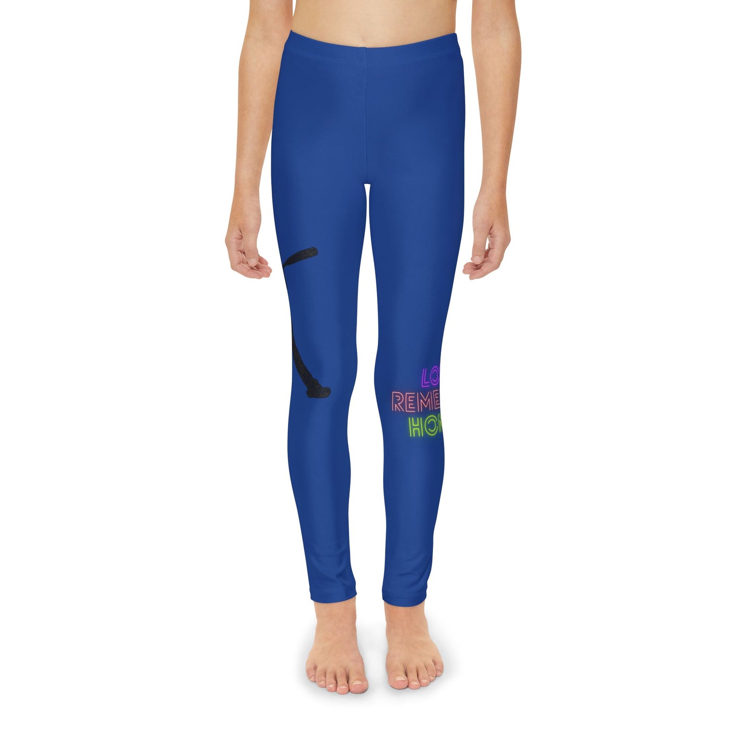 Youth Full-Length Leggings: Baseball Dark Blue