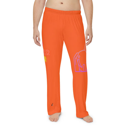 Men's Pajama Pants: Bowling Orange