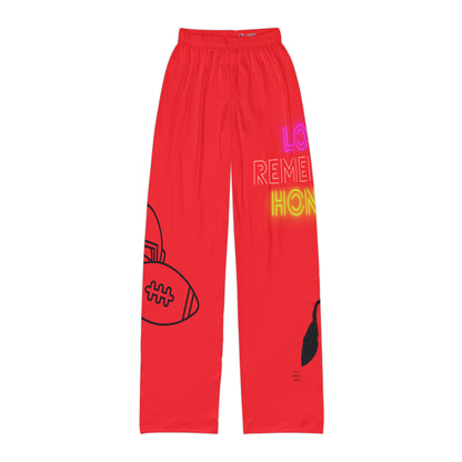 Kids Pajama Pants: Football Red