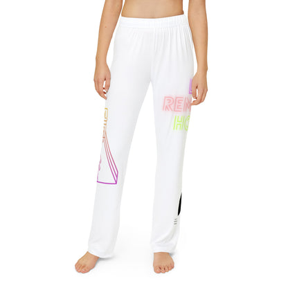 Kids Pajama Pants: Bowling White