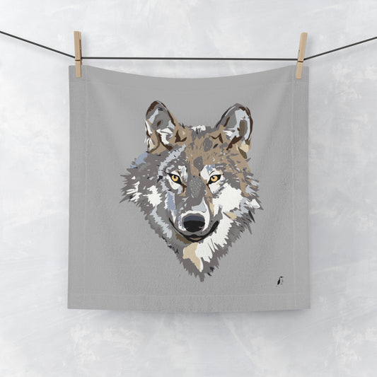 Face Towel: Wolves Lite Grey