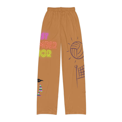 Kids Pajama Pants: Volleyball Lite Brown