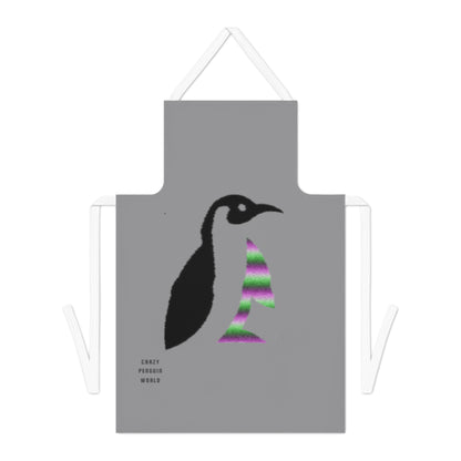 Adult Apron: Crazy Penguin World Logo Grey
