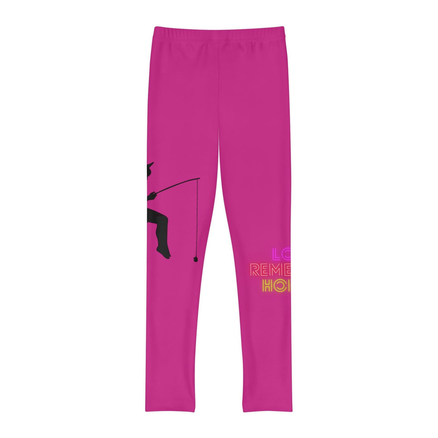 Youth Full-Length Leggings: Fishing Pink