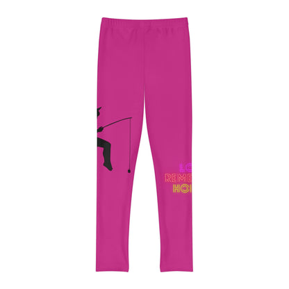 Youth Full-Length Leggings: Fishing Pink