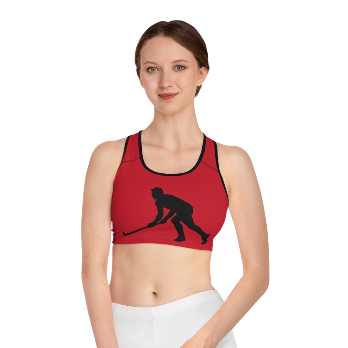 Sports Bra: Hockey Dark Red