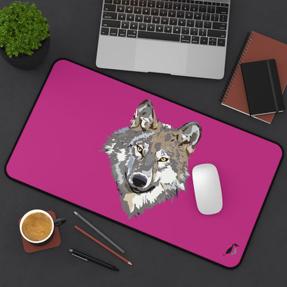 Desk Mat: Wolves Pink