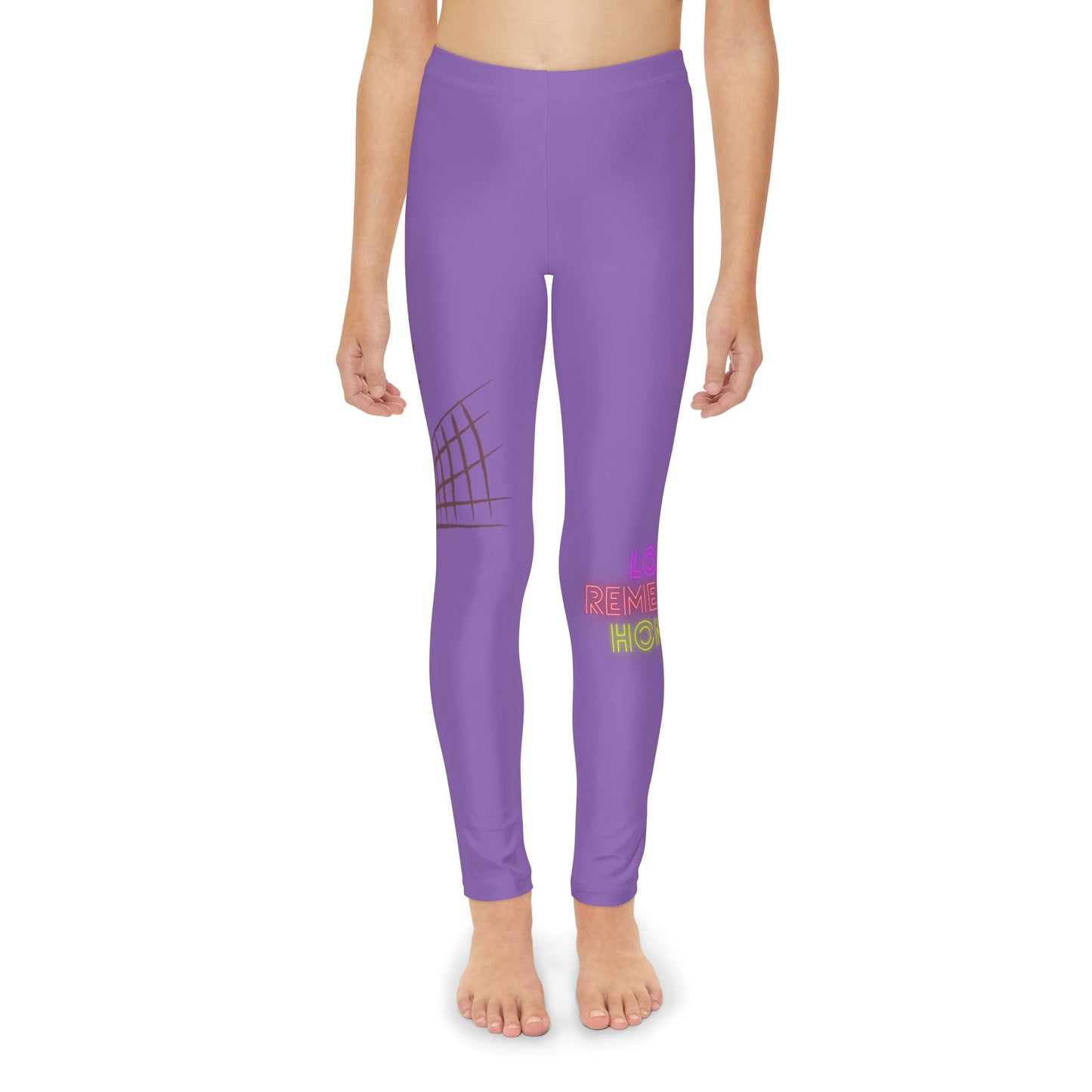 Youth Full-Length Leggings: Volleyball Lite Purple