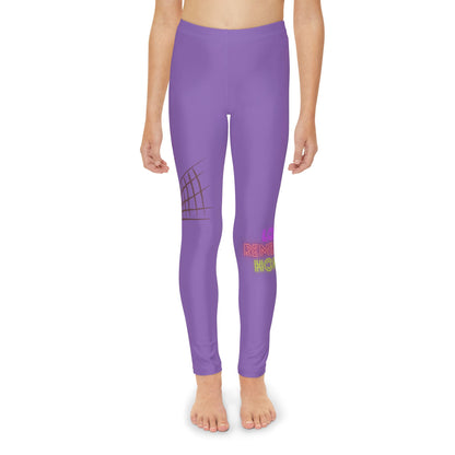 Youth Full-Length Leggings: Volleyball Lite Purple