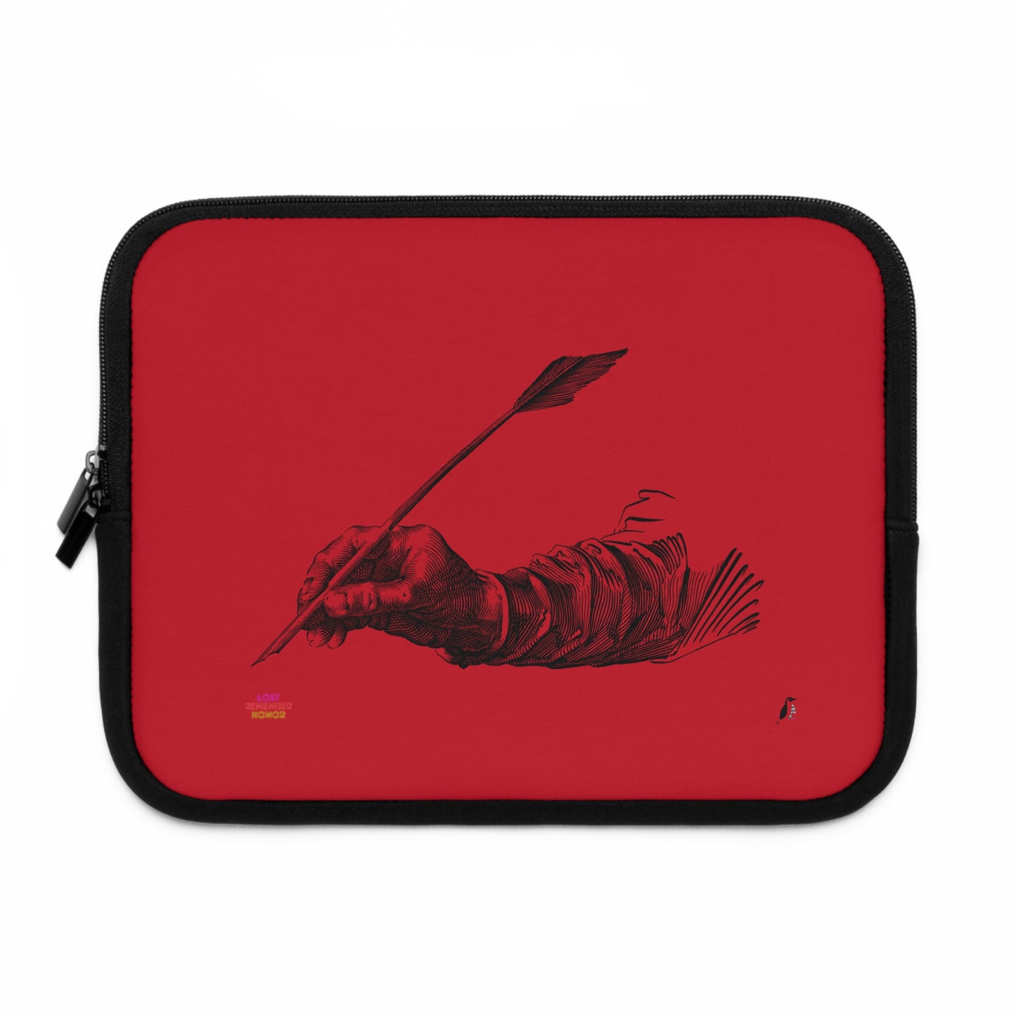 Laptop Sleeve: Writing Dark Red